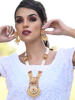 Odette - Faux Pearl And Gold Pendant jewellery Set of 2
