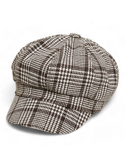 CHOKORE - Men Brown Vintage Cotton Checked Design Bakeboy Cap