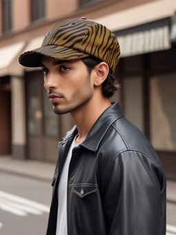CHOKORE - Men Brown Cow Print Baseball Cap