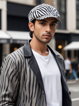 CHOKORE - Men White Cow Print Baseball Cap