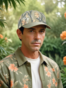 CHOKORE - Men Green Beach Tropical Style Leaf Print Baseball Cap