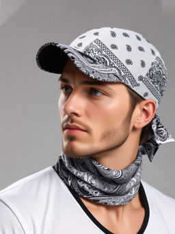 CHOKORE - Men White Stylish Summer Paisley Print Baseball Cap