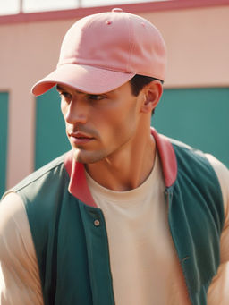 CHOKORE - Men Pink Solid Structured Suede Baseball Cap