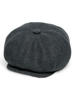 CHOKORE - Men Grey Herringbone Vintage Baker Boy Flat Cap