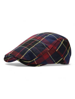 CHOKORE - Men Navy Blue Casual Classic Checked Ivy Cap