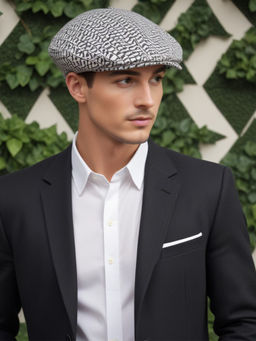 CHOKORE - Men Black Retro Triangular Pattern Breathable Ivy Cap