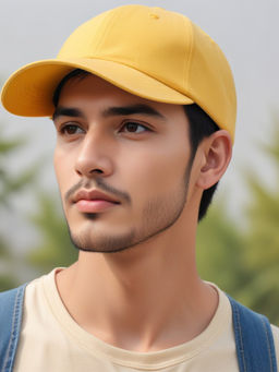 CHOKORE - Men Yellow Lightweight Blank Washed Baseball Cap