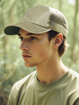 CHOKORE - Men Khaki Denim Baseball Cap with Mesh Detailing