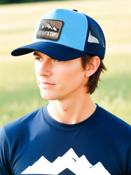 CHOKORE - Men Blue Peak Patch Baseball Cap
