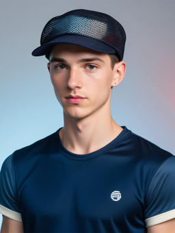 CHOKORE - Men Black Summer Flat Top Cap in Mesh Fabric