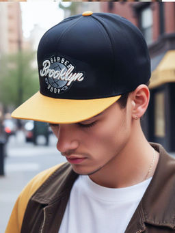 CHOKORE - Men Black Flat Brim Embroidered Baseball Cap