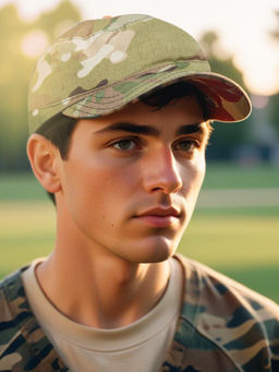 CHOKORE - Men Green Camouflage Flat Top Cap