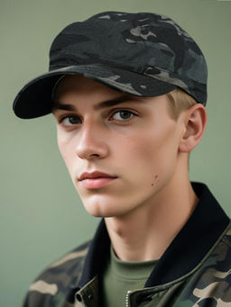 CHOKORE - Men Black Camouflage Flat Top Cap