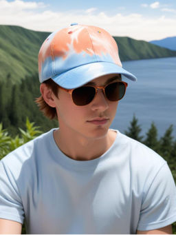 CHOKORE - Men Orange Pastel Tie-Dye Cotton Baseball Cap