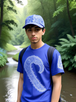 CHOKORE - Men Blue Paisley Print Baseball Cap