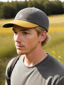 CHOKORE - Men Grey Washed Denim Baseball Cap in Dual Tone