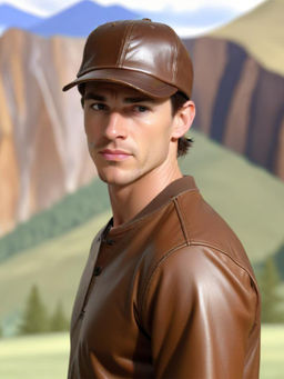 CHOKORE - Men Brown Vintage Leather Baseball Cap