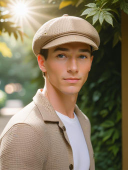 CHOKORE - Men Brown Cadet Style Beret Cap