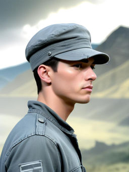 CHOKORE - Men Grey Faded Cotton Flat Top Cap