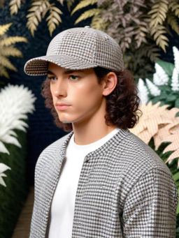 CHOKORE - Men White Autumn Herringbone Pattern Baseball Cap