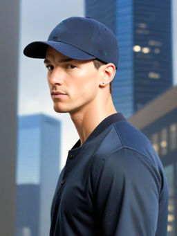 CHOKORE - Men Navy Blue Structured Suede Baseball Cap