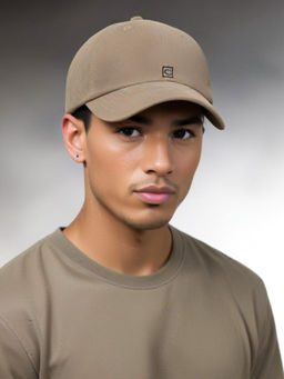 CHOKORE - Men Brown Structured Suede Baseball Cap