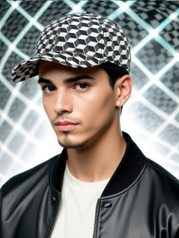 CHOKORE - Men Black Curved Brim Plaid Baseball Cap