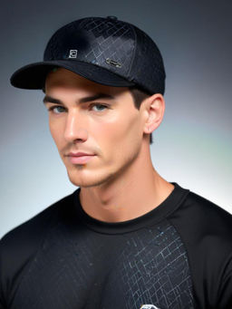 CHOKORE - Men Black Curved Brim Diamond Check Ear Protective Baseball Cap