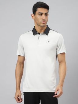 Alcis - Men White Train Tech Anti Static Slim Fit Training Polo T-Shirt