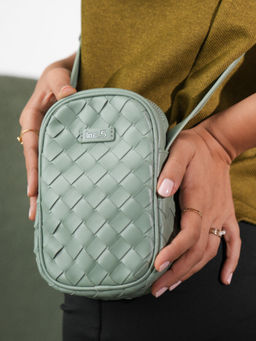 Inc.5 - Womens Sea Green Woven Sling Bag