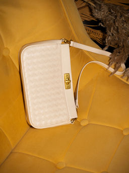 Inc.5 - Womens White Woven Sling Bag