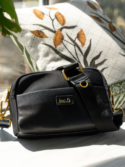 Inc.5 - Womens Black Textured Sling Bag