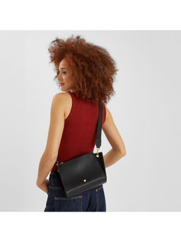 Accessorize London - Women Black Double Zipped Sling Bag