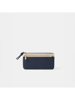 Accessorize London - Women Navy Blue Double Contrast Zip Wallet