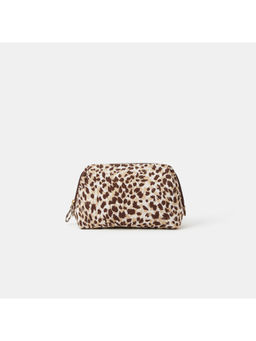 Accessorize London - Women Beige Cheetah Make Up Pouch