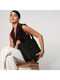 Accessorize London - Women Black Halo Wide Strap Shoulder Bag