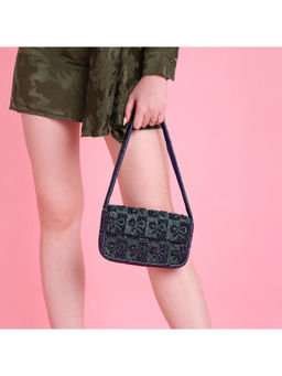 Accessorize London - Women Navy Blue Beaded Shoulder Bag