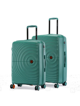 Nasher Miles - Green Seattle Hard Sided Polypropylene Cabin Luggage Bags (Pack of 2)