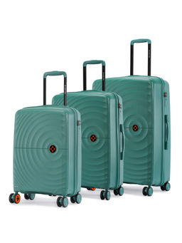Nasher Miles - Green Seattle Hard Sided Polypropylene Cabin Luggage Bags (Pack of 3) (S/M/L)