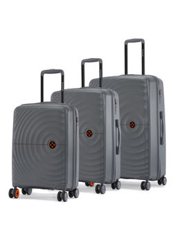 Nasher Miles - Grey Seattle Hard Sided Polypropylene Cabin Luggage Bags (Pack of 3) (S/M/L)