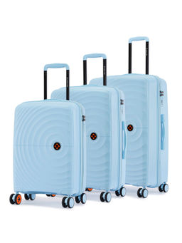 Nasher Miles - Blue Seattle Hard Sided Polypropylene Cabin Luggage Bags (Pack of 3) (S/M/L)