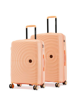 Nasher Miles - Peach Seattle Hard Sided Polypropylene Cabin Luggage Bags (Pack of 2)