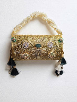 Adwita - Arwa Antique Gold Clutches Bag