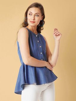 Miss Chase - Women Blue Denim Top