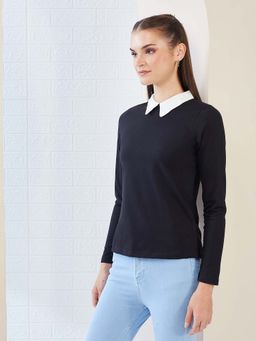 Miss Chase - Women Black Cotton Top