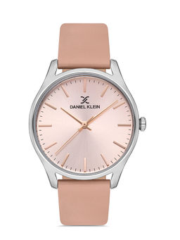 Daniel Klein - Pink Color Leather Strap Watch for Women DK.1.13196-4