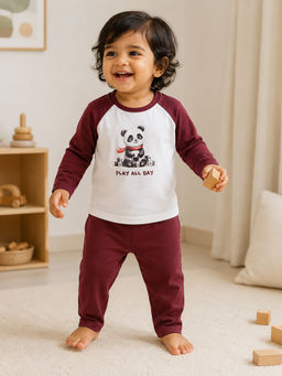 Bontots - Blue Unisex Lyocell Cotton T-Shirt With Pyjama