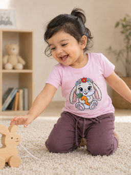 Bontots - Pink Kids Unisex Lyocell Cotton T-Shirt With Pyjama
