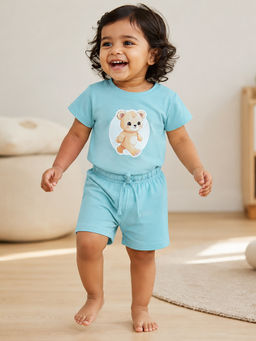 Bontots - Blue Kids Unisex Lyocell Cotton Co-Ord Set