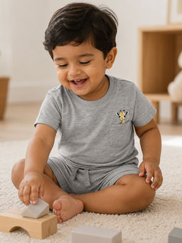 Bontots - Grey Kids Unisex Lyocell Cotton Co-Ord Set
